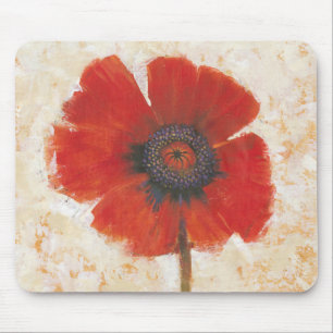 Red Poppy Portrait Mouse Pad