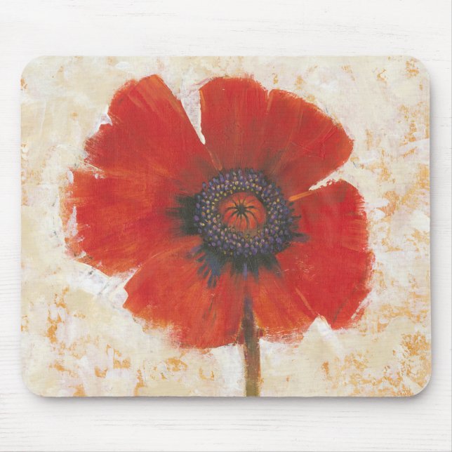Red Poppy Portrait Mouse Pad (Front)