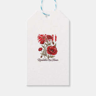 Red Poppy Remember And Honour Vintage Memorial Shi Gift Tags