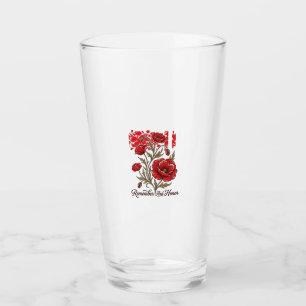 Red Poppy Remember And Honour Vintage Memorial Shi Glass