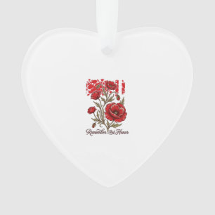 Red Poppy Remember And Honour Vintage Memorial Shi Ornament