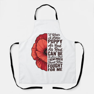 Red Poppy Remembrance Quote Vector Shirt Design_1 Apron