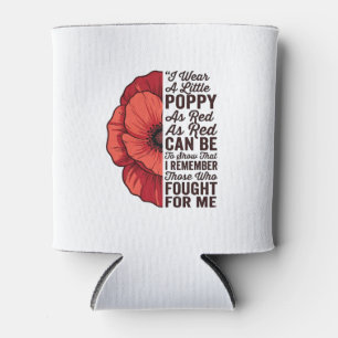 Red Poppy Remembrance Quote Vector Shirt Design_1 Can Cooler