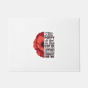 Red Poppy Remembrance Quote Vector Shirt Design_1 Doormat