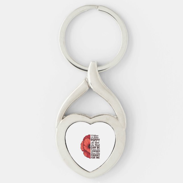 Red Poppy Remembrance Quote Vector Shirt Design_1 Key Ring (Front)