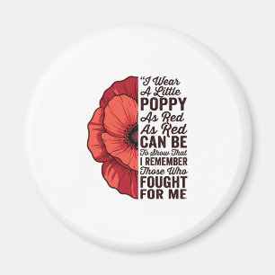 Red Poppy Remembrance Quote Vector Shirt Design_1 Magnet