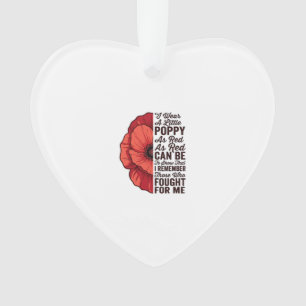 Red Poppy Remembrance Quote Vector Shirt Design_1 Ornament