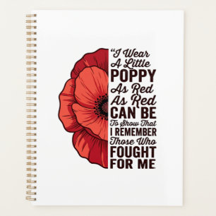 Red Poppy Remembrance Quote Vector Shirt Design_1 Planner