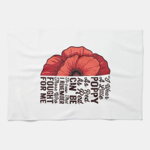 Red Poppy Remembrance Quote Vector Shirt Design_1 Tea Towel