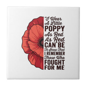 Red Poppy Remembrance Quote Vector Shirt Design_1 Tile