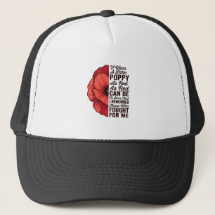 Red Poppy Remembrance Quote Vector Shirt Design_1 Trucker Hat