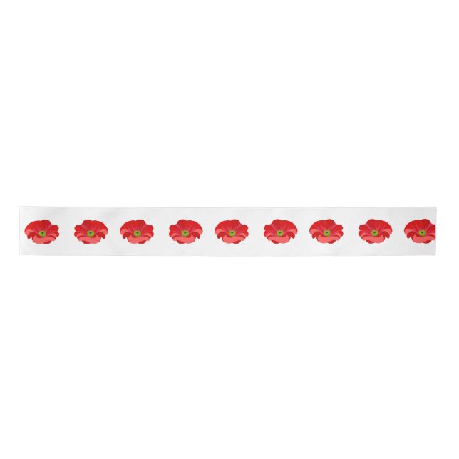 Red poppy satin ribbon (Front)