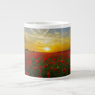 Red Poppy Sunset Large Coffee Mug