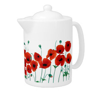 Red Poppy Teapot