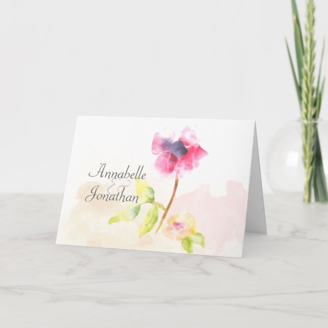 Red Poppy Thank You Photo Card (Front)