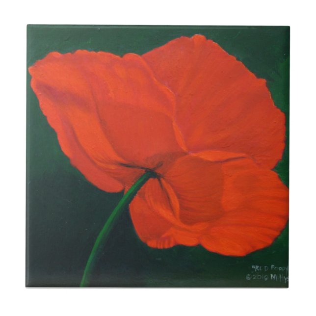 Red Poppy Tile (Front)