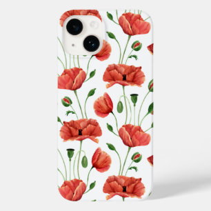 Red Poppy Watercolor Wildflower  Case-Mate iPhone 14 Case