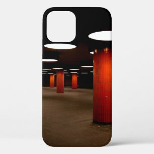 RED POST UNDER CEILING LIGHT AT NIGHT iPhone 12 CASE