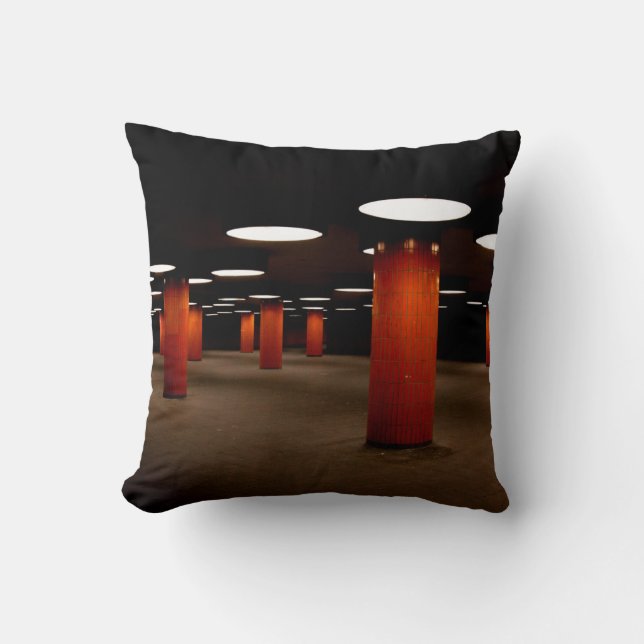 RED POST UNDER CEILING LIGHT AT NIGHT CUSHION (Front)