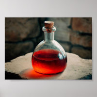 Red Potion on Stone Table