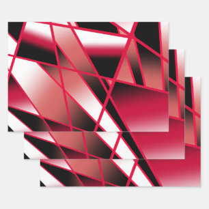 Red Power Perspective Gradient Colour Filled Art Wrapping Paper Sheet