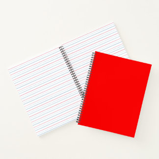 Red Primary Colour Solid Plain Notebook