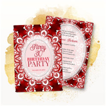 Red Princess Fractal Lace Flirty 30 Birthday Party