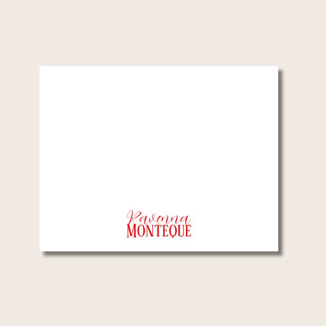 Red Professional Modern Personalized Name Classy Card (Creator Uploaded)