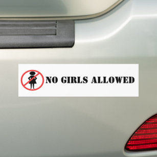 Red Prohibition Sign Woman with hands on hips Bumper Sticker