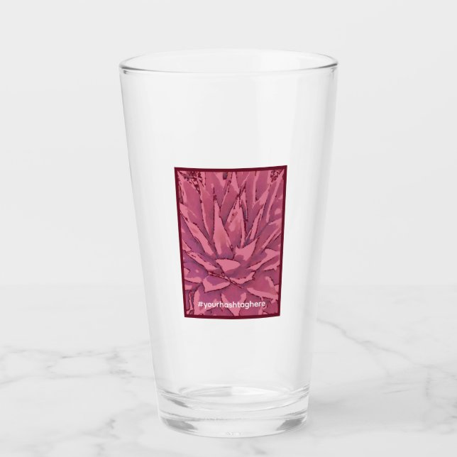 Red Promotional Agave Hashtag Glass Cup (Front)