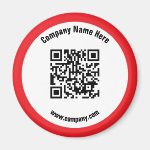 Red Promotional Business Name QR Code  Magnet