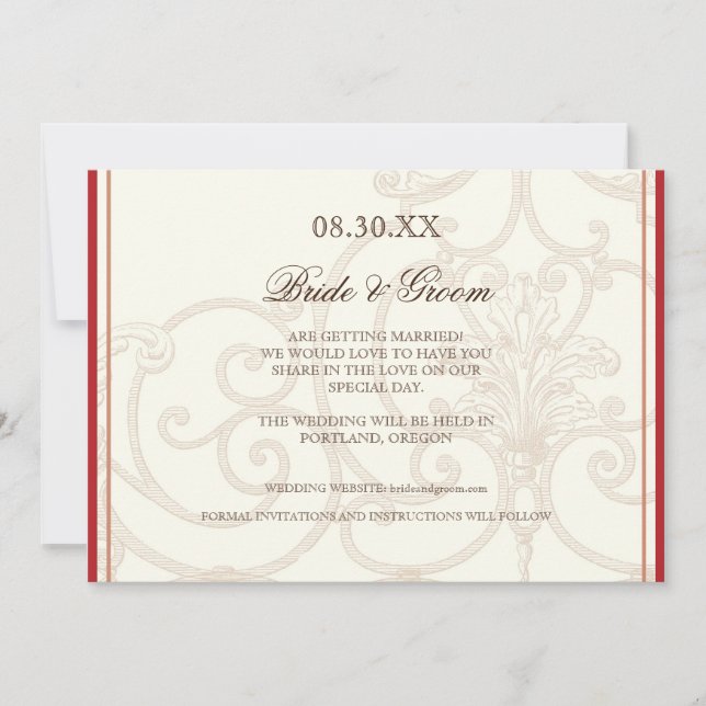 Red Protea Hummingbirds  - Save the Date Invitation (Front)