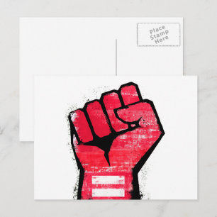 Red Protest Fist Postcard