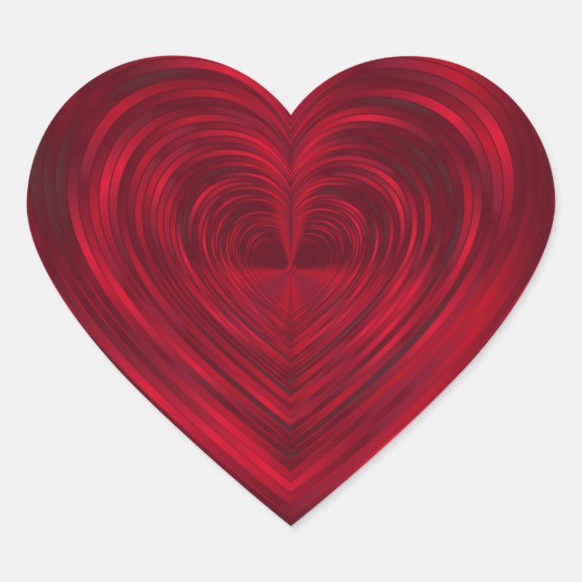 Red Psychedelic Create Your Own Blank Template Heart Sticker (Front)