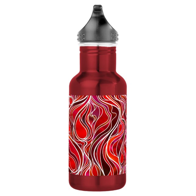 Red Psychedelic Stained Glass Style 532 Ml Water Bottle (Right)