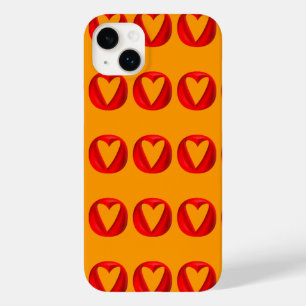 Red Puffy Heart Holes Case-Mate iPhone 14 Plus Case