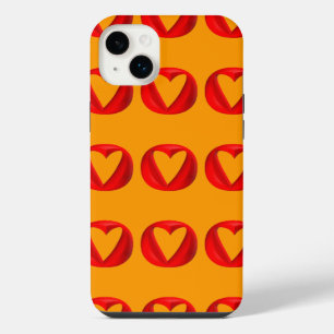 Red Puffy Heart Holes iPhone 14 Plus Case
