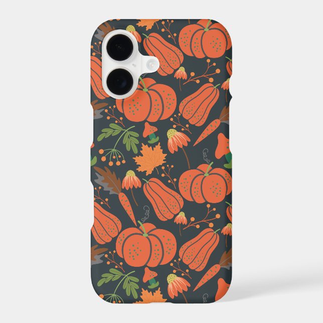 Red pumpkin seamless pattern and carrots (Back)