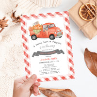 Red Pumpkin Truck Gingham Baby Shower