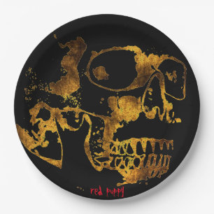 red puppy "Golden Platter" Paper Plate