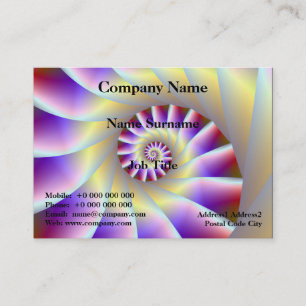 Red Purple and White Spiral Business Card
