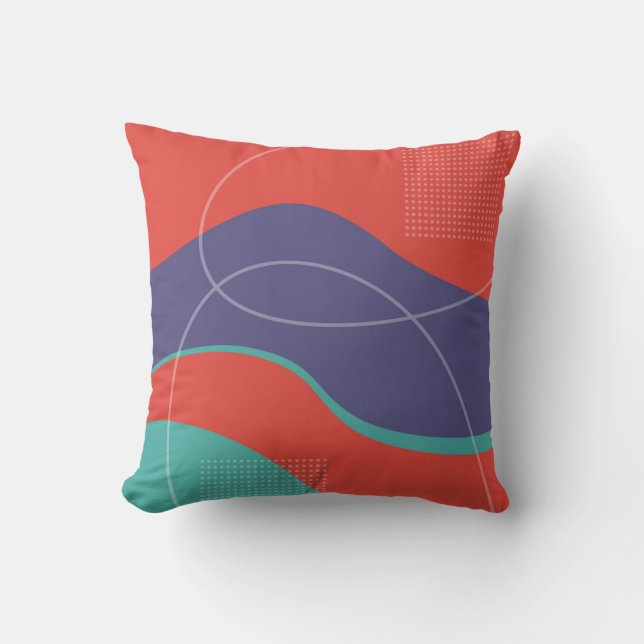 Red Purple Blue Abstract Art Design Cushion (Front)