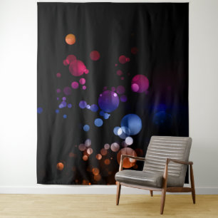 Red, Purple, Blue & Brown Abstract Bokeh Design Tapestry