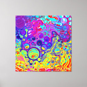 Red, Purple, Blue, Green Yellow Abstract Art   Canvas Print