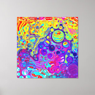 Red, Purple, Blue, Green Yellow Abstract Art   Canvas Print