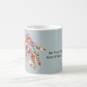 Red Purple Floral Garden Hand Coffee Mug