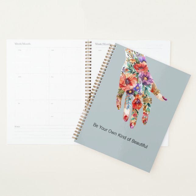 Red Purple Floral Garden Hand Planner (Display)