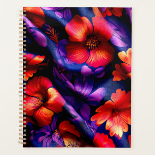 Red Purple Flower Design Planner