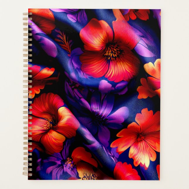 Red Purple Flower Design Planner (Front)