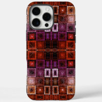 Red & Purple Geometric Grid Symmetrical Glow